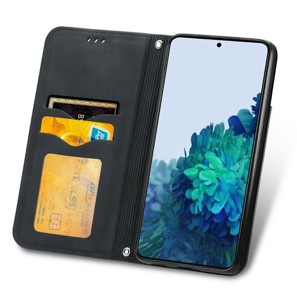 Samsung Galaxy S22 Plus Flip Cover Retro Læder Sort 45