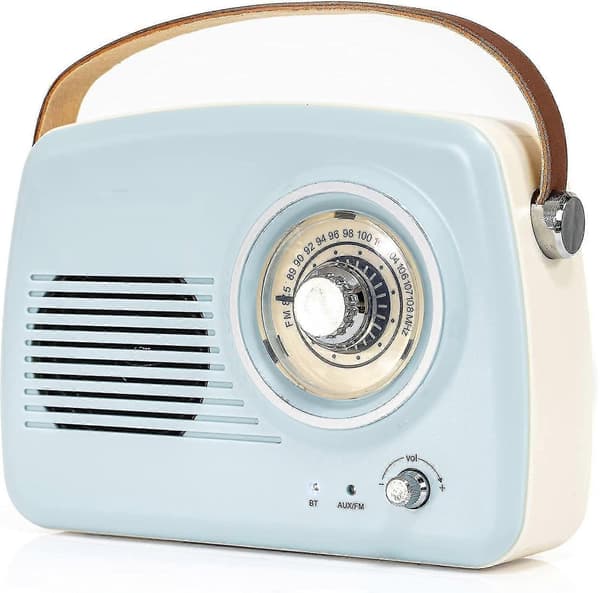 Autonom vintage radio med Bluetooth, blå