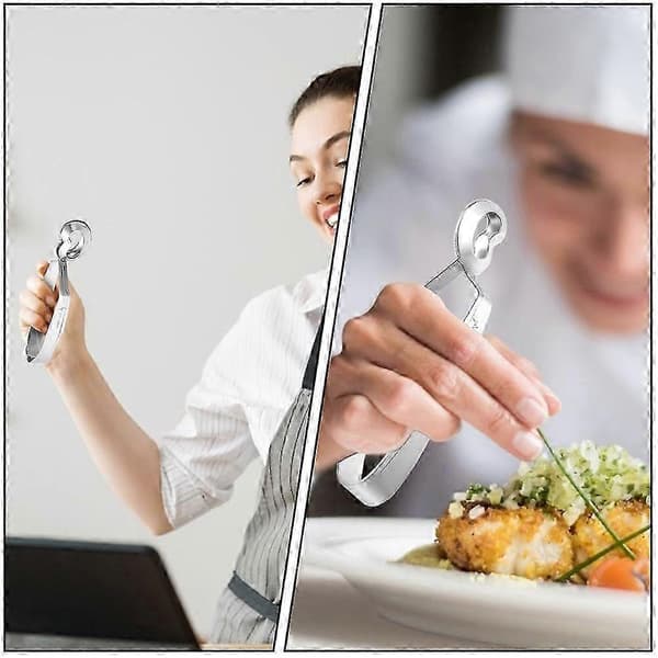 Snigeltång Rostfritt Stål Kök Matklämma för Servering 4st Silver Edition 0210