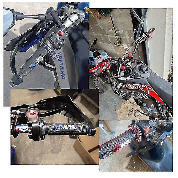 7/8\" 22mm Ohjaustangon Kahvat Moottoripyörän Protaper Ohjaustangon Kahvat Pro Taper Motocross Ohjaustangon Kahvat Kumigeeli Käsikahvat Jarrut (Punainen)