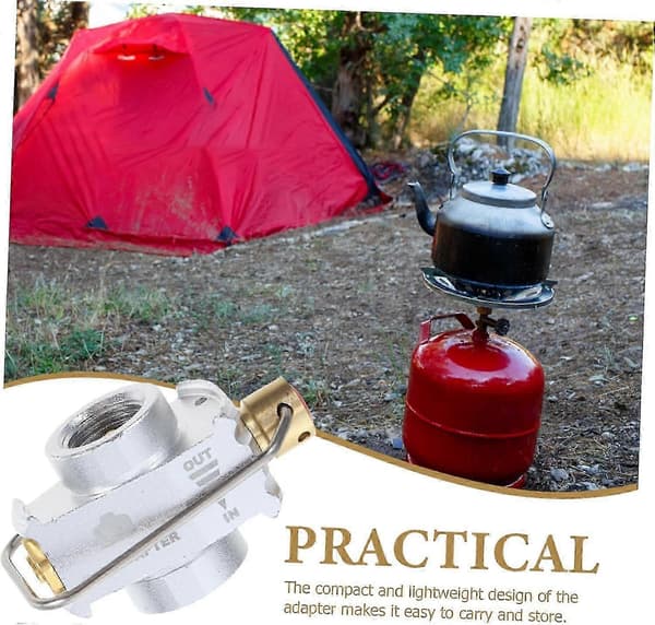 Campingköksadapter med universell gaskompatibilitet för utomhusvandring och backpacking
