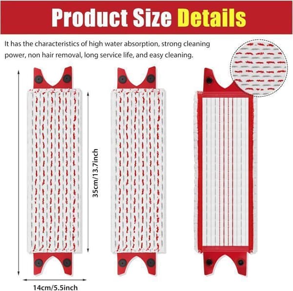 Pakke med 3 erstatningsmikrofiberputer for Vileda EasyWring Ultramax / 1-2 Spray mikrofiberputer for Vileda Ultramax