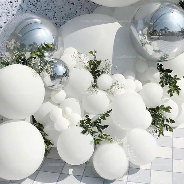 Hvid Macaron Latex Ballon Sæt - Ballon Kæde Tema Kit til Bryllupsfest Indretning