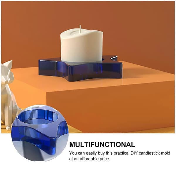 Hvit silikonform for femspisset stjerne lysestake DIY