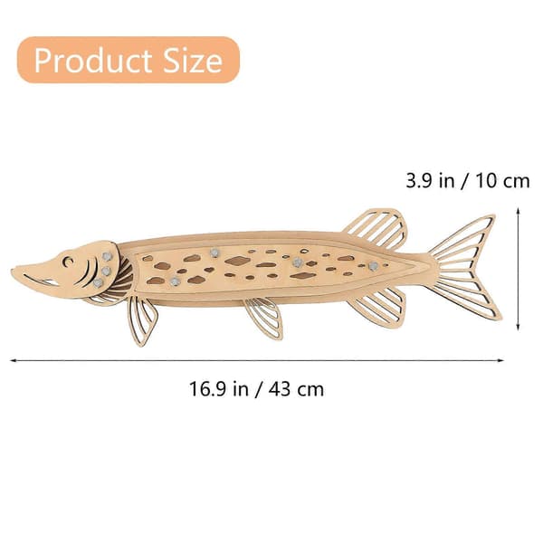 Trägäddmodellprydnad för heminredning Använd 1 st lindfiskmodell Beige 43X10CM