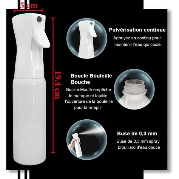 Dimsprej - ABURNUDREY - 200ml - Påfyllningsbar - 360° Spray - 2-pack Vit