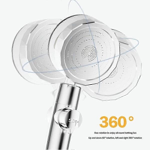 2026 HOT-Propelldrevet dusjhodevifte baderomsdusjhode 360 grader roterende vann