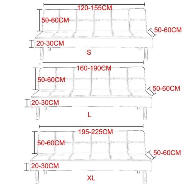 Click Clack Sofföverdrag utan armstöd - 160-190cm - Heltäckande stretchigt tryckt sofföverdrag, Fällbart soffskydd L