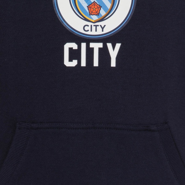 Manchester City Boys Hoody Fleece Graphic Kids OFFICIELL Fotbollspresent 130cm