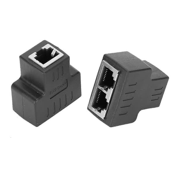 Ethernet-kabeladapter, 1-ind 2-ud, RJ45 hun, LAN-stik, kabelforlænger, splitter