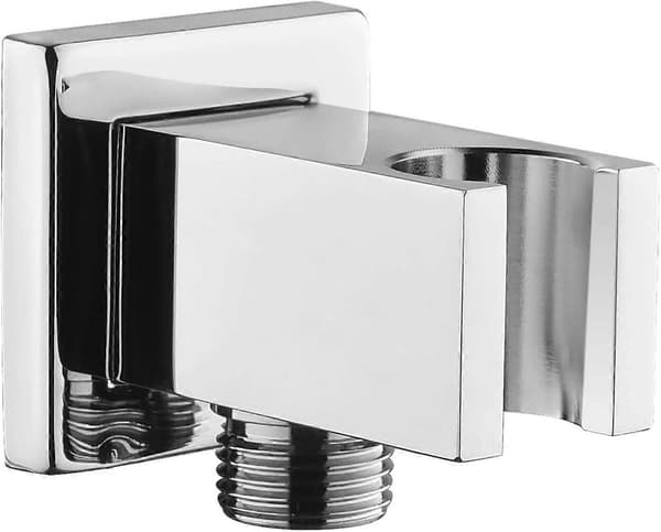 Forkromet slangeforbinder med messing Keymark håndbruserholder, brusealbue med holder, håndbruser sandforbinder