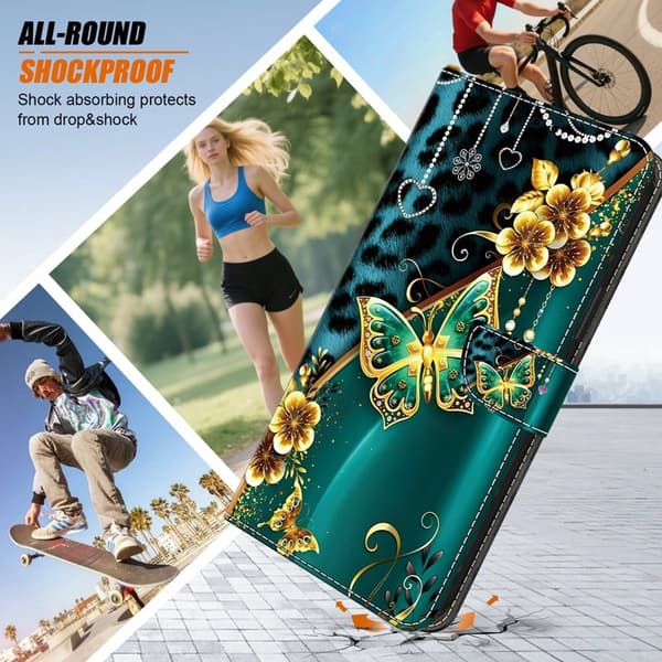 Wallet Case for Samsung Galaxy S26 Pattern - Gold Flower