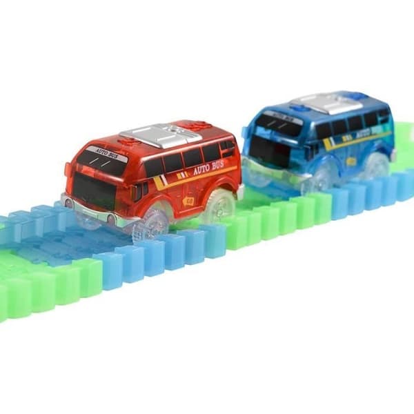 Leksak - Spårbilar - 4-pack - Kompatibel med Magic Tracks - Integrerade lysdioder