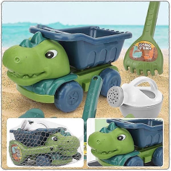 Dinosaur Engineering Truck Sandgraving Leketøysett for Strand Utendørs