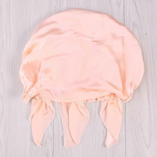Silke sovehette for hår, bruk med glatt stoff, rosa
