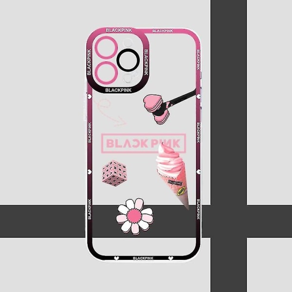 P-svart-rosa L-lisa-jisoos Telefonveske Gjennomsiktig For Iphone 13promax 13 14 12 11 Pro Max Mini Funda Soft Telefoon Coque Høy kvalitet
