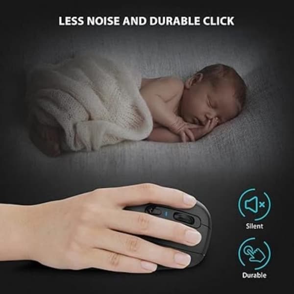 Ergonomisk Bluetooth Mus - ZGEER - Model Ukendt - DPI 1000/1600/2400 - Trådløs - Vertikal