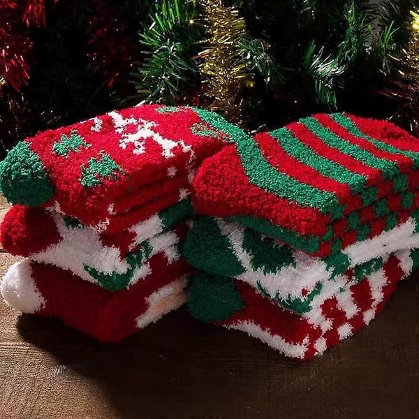 6 par julstrumpor julklapp fluffiga