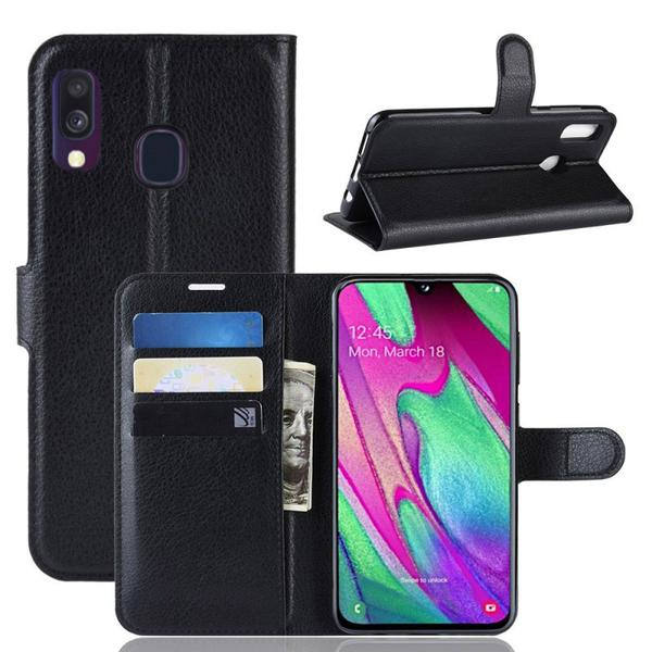 Wallet Case Kompatibel med Samsung Galaxy A40 - Sort Black