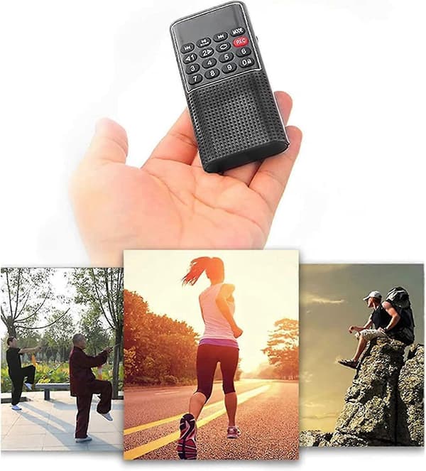 Genopladelig FM-lommeradio, 3W