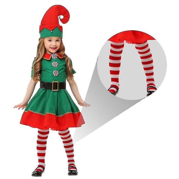 Kostymer Tjejer Elf Kostym för barn Xmas Julkostymer Y