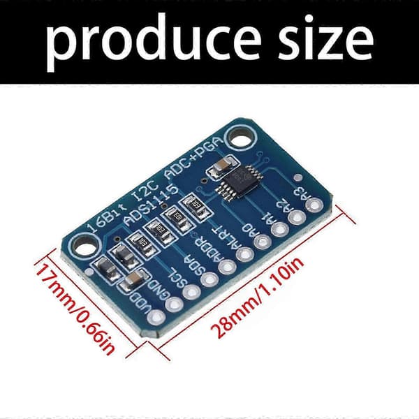 ADS1115 I2C IIC Analog til Digital Adapter 4 Kanal 16 Bit ADC Modul Adapter Programmerbar Forsterkerkort Flerfarget 1 set