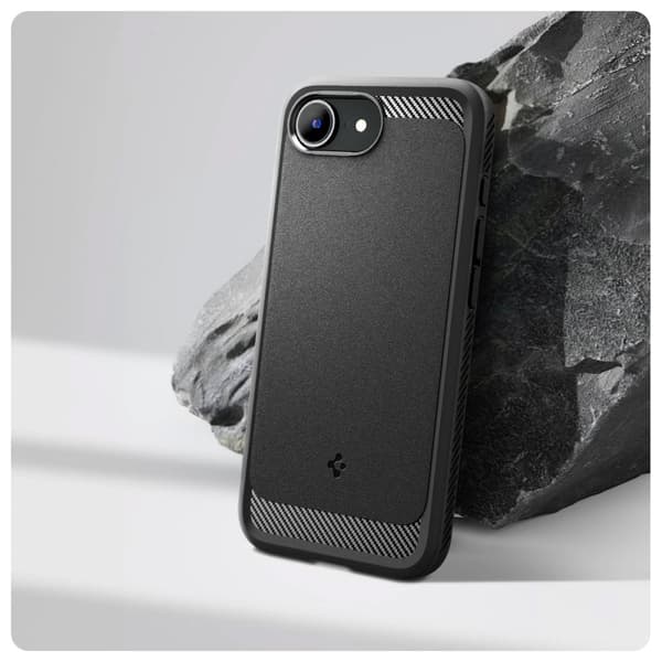 Spigen Rugged Armor MagSafe-deksel til iPhone 16e Sort Termoplastisk polyurethan (TPU)