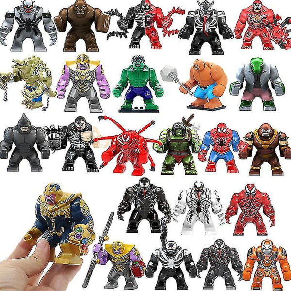 Avengers Big Figur Byggeklosser Hulk Thanos Spider-man Carnage Venom Toy * Gratis juleinnpakningspose med kuskinn ved kjøp av 6 eller flere