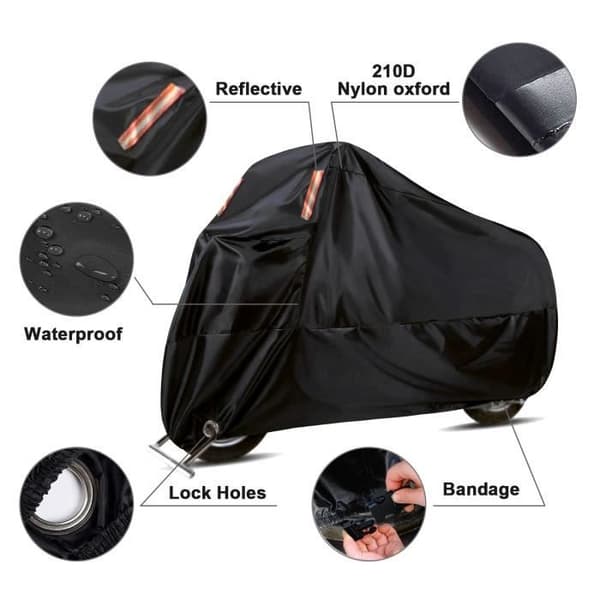 Motorcykelöverdrag - WINPOWER - Universellt - Vattentätt - 210D Polyester - UV-skydd