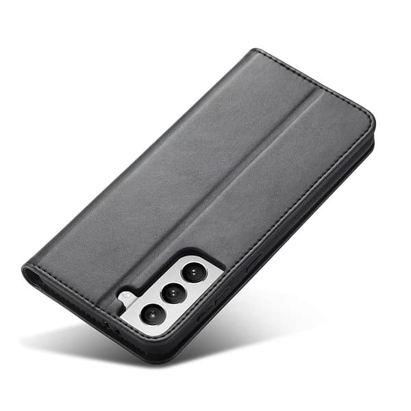 Samsung Galaxy S21 Plus - Læder Flip Cover - Sort Sort Black Svart