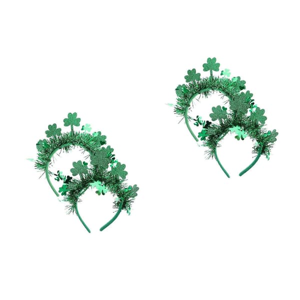 2 stk. grønne Shamrock-hårbånd til St. Patricks Day-feriefesttilbehør