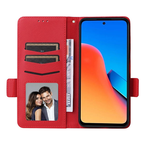 Xiaomi Redmi 12 5G/4G Fodral Litchi Läder Röd 81