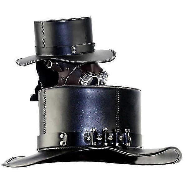 Ruttolääkärin goottilainen steampunk-tekonahkahattu, naamiaisasusteet