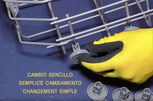 Komplett sett med oppvaskmaskinhjul