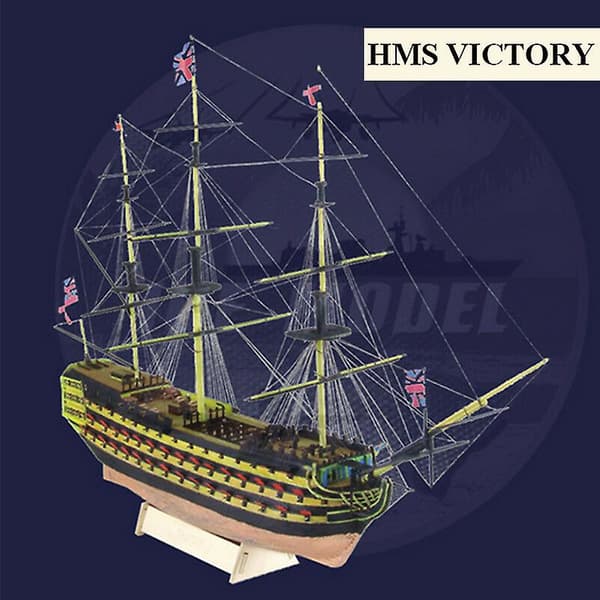HMS Victory 21' Treseilbåtmodell i tre, DIY-sett, skipsmontering, dekorasjonsgave