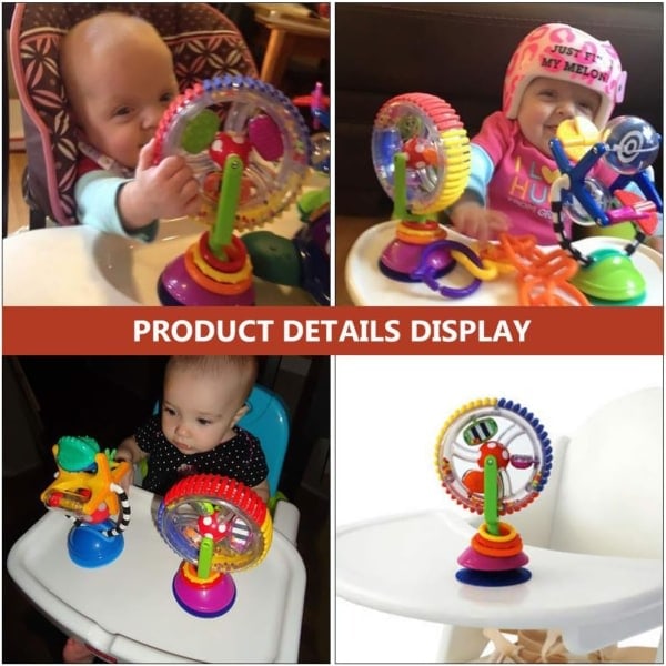 Baby Ferris Wheel - Baby Rotating Rattle med sugkopp Tidig utveckling Rattles Toy Ferris Wheel Shape Barnstol Handhållen leksak