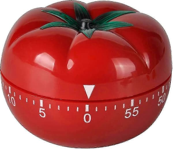 Tomatformet mekanisk kjøkkentimer 60 minutter opptrekkbar nedtelling for matlaging, baking og hagearbeid, ingen batterier nødvendig