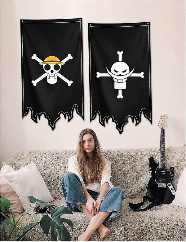Stykke Banner Anime Flagg Luffy Pirat