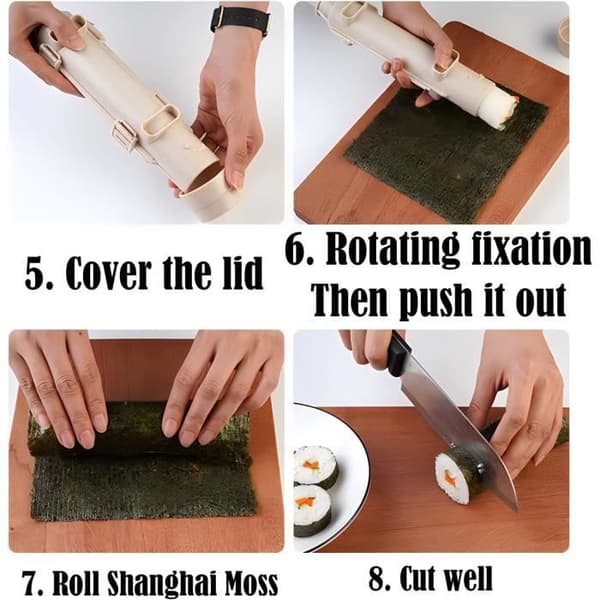 Sett med 2 sushiformer, multifunksjonelt sushilagingssett, sushirull, sushirullsett, sushiform