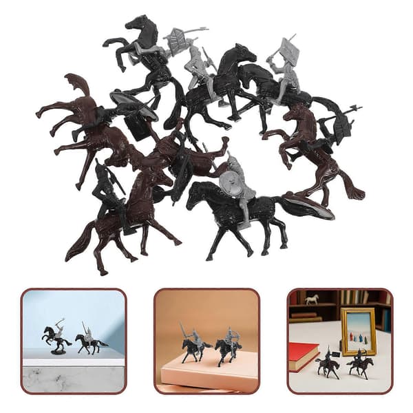 Ridder Modellsett Middelalderfigurer for Lek 32 Stk Ridder Soldat Modell