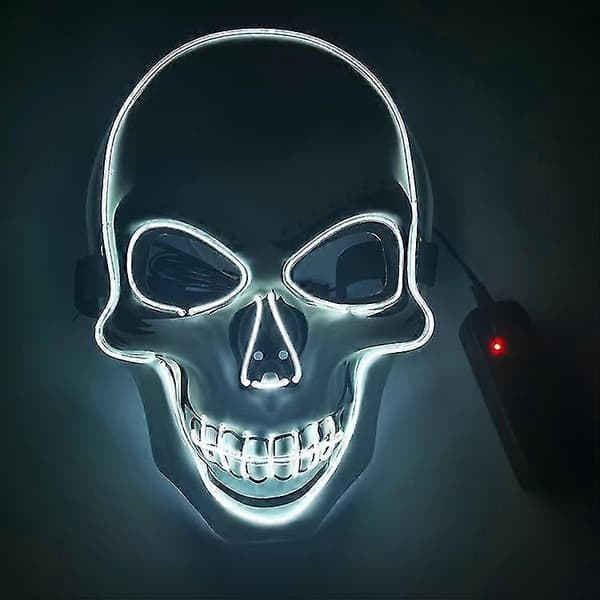 Maske LED Lys Opp Halloween Ansikt