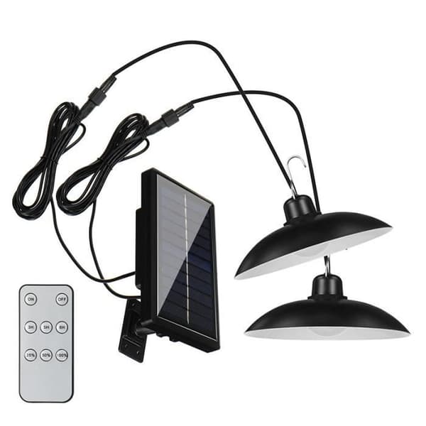 Solcellelysekrone - ZGEER - Dobbelthode - LED - Hvit - IP65 vanntett