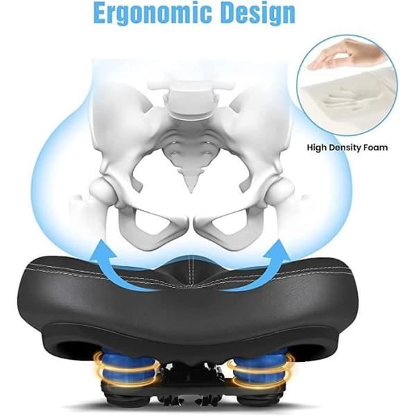ZGEER Cykelsadel - Extra Stor - Memoryskum - Ergonomisk Komfort - Svart