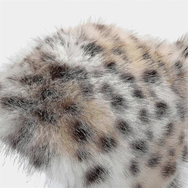 Blød Leopard Hat Sæt Personlighedsstile Hat Trendy Leopard Plys Varm Hat til Mode Kvinder khaki khaki