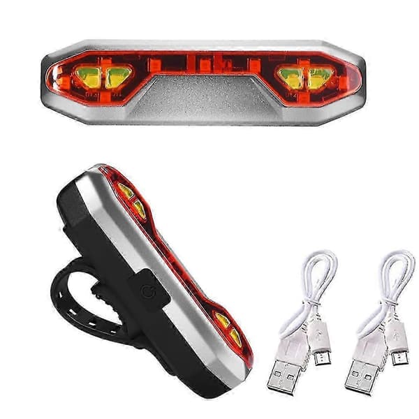 USB oppladbart baklys for sykkel for nattkjøring, (2 pakker)