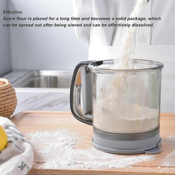 Melkopp i rustfritt stål med lokk, dobbeltlags finmasket, enhåndspress for baking, utgave 0331
