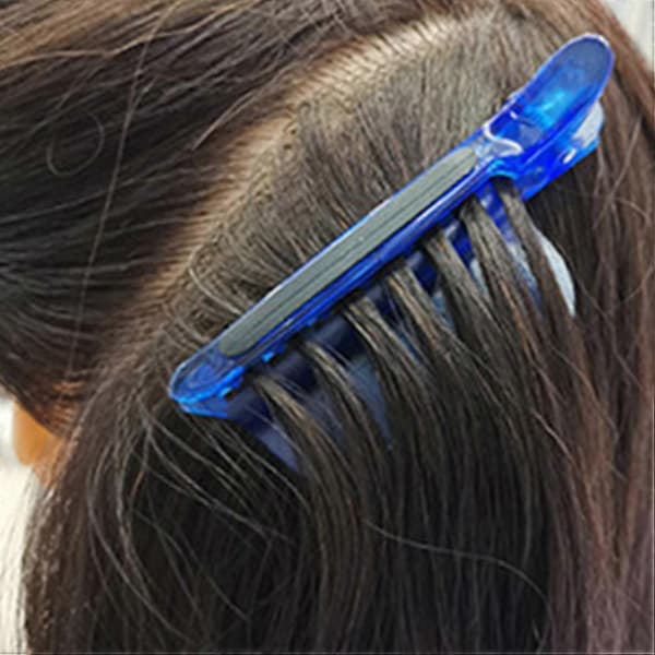 Hårskilleklips til styling af hårextensions i plast, 2 stk.
