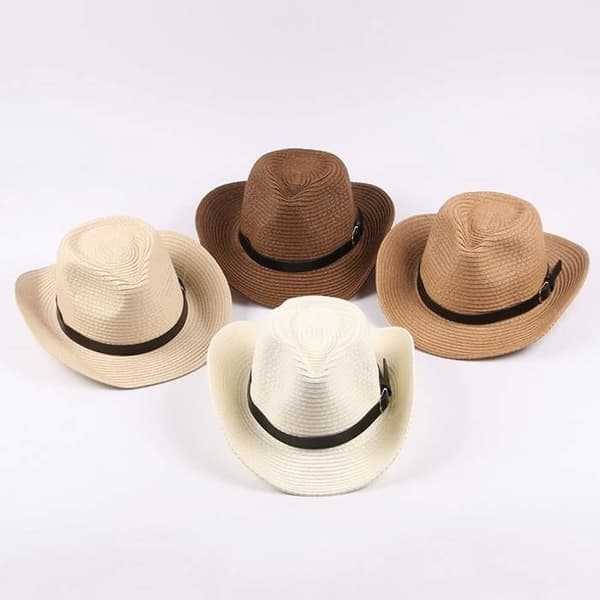 XJYDNCG Børns Strå Cowboyhat til Alderen 3-8, til Drenge og Piger - Beige02