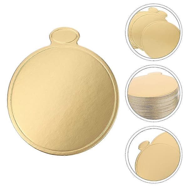 Rund kakebrett i papp for baking med 400 stk. Mousse kakebrett gyldne