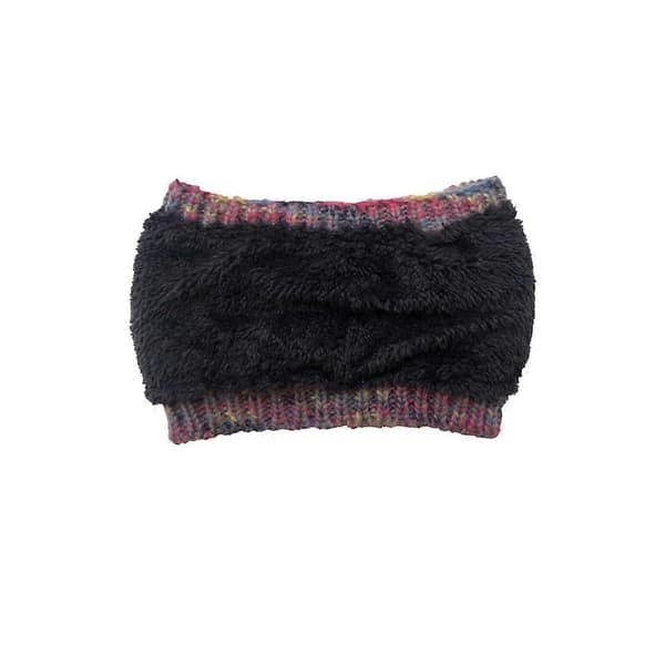 Modehatt för varmt ullgarn pannband mörkgrå stickad design